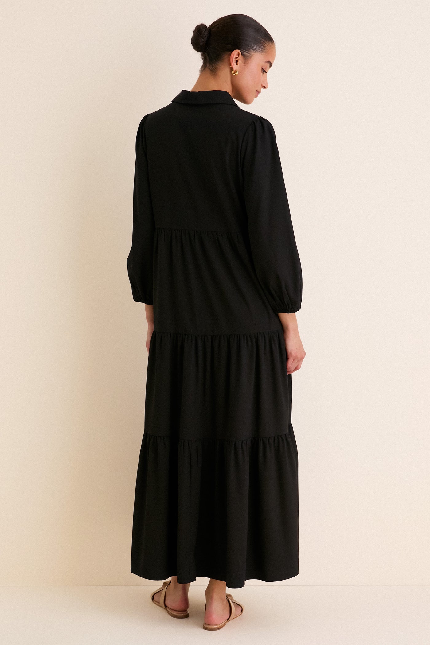 Pomander Place Black Crepe Mabel Maxi Dress Black / XL