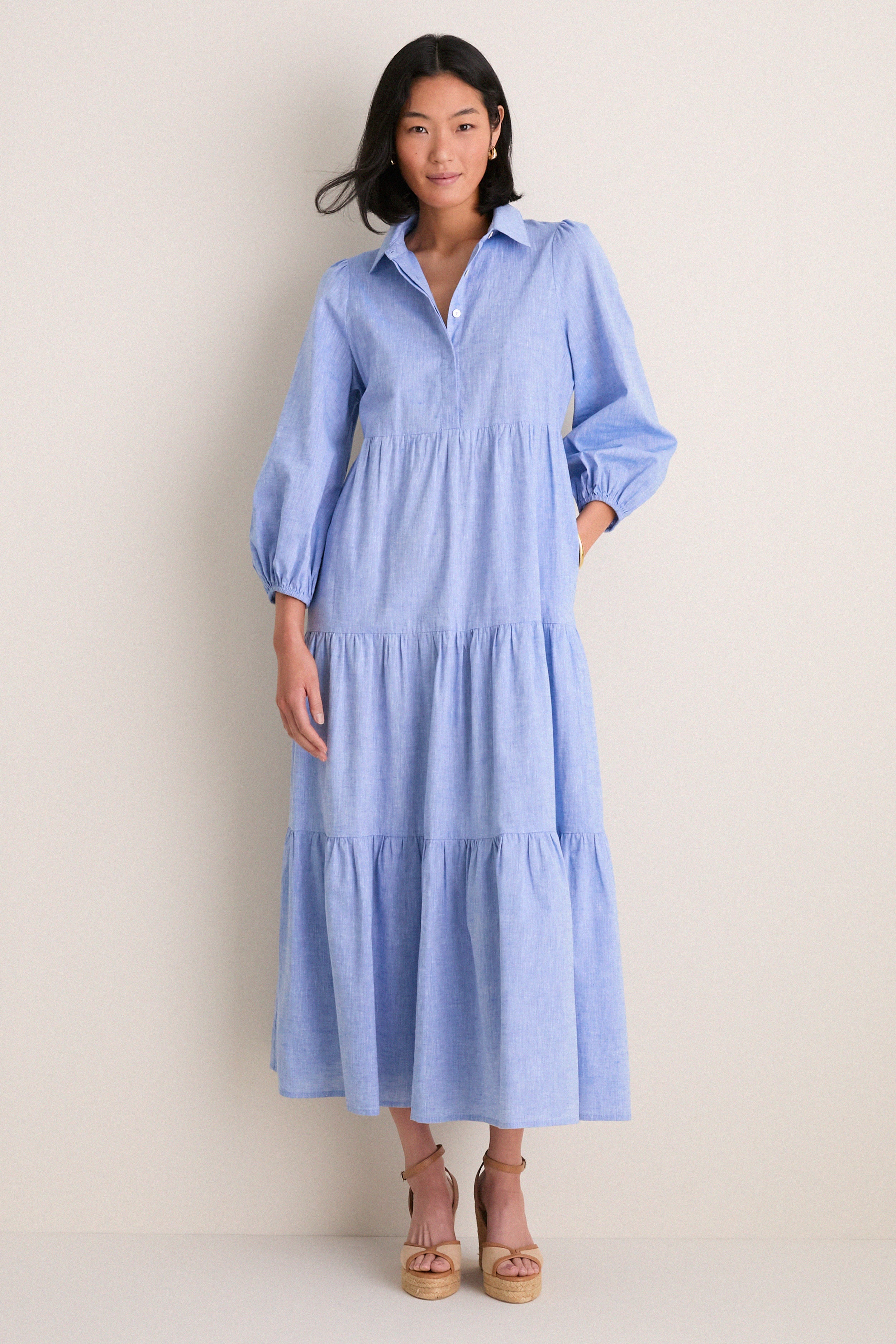 chinese dress ladies Chambray Mabel Maxi Dress