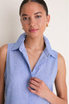 Chambray Sleeveless Mabel Maxi Dress