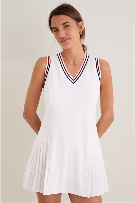 Americana Stripe Performance Jersey Kemper Tennis Dress