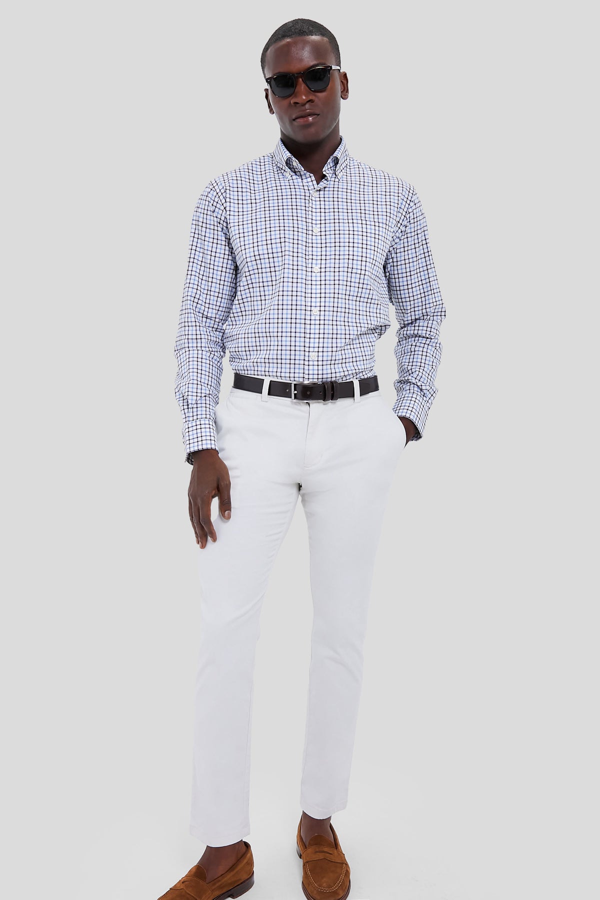 Regatta Blue Calgary Crown Cotton-Stretch Sport Shirt