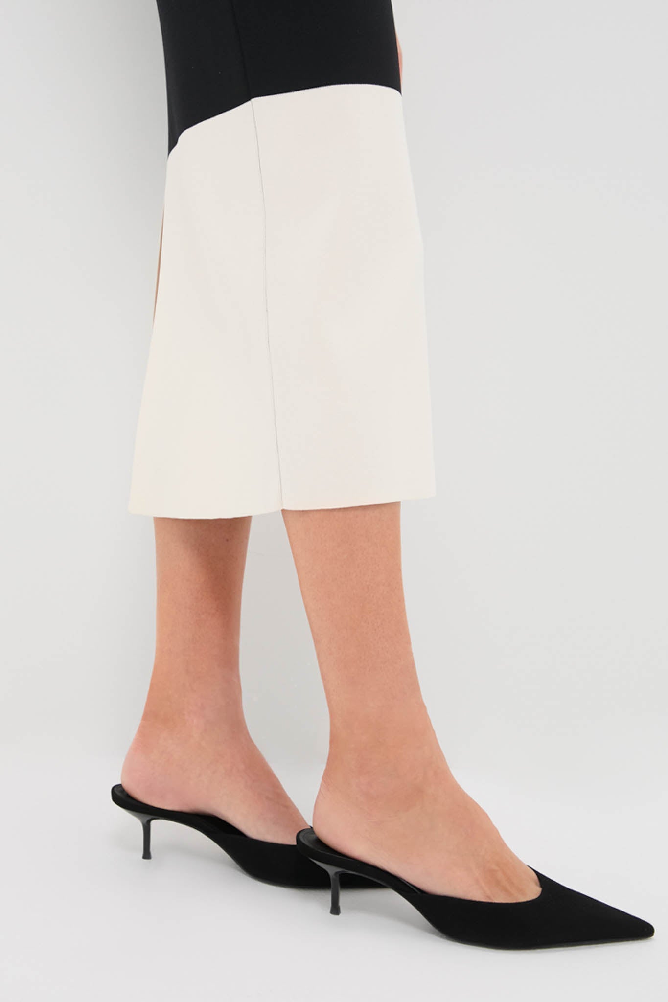 Black & Cream Charlotte Knit Midi Dress