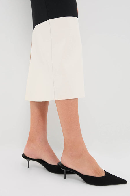 Black & Cream Charlotte Knit Midi Dress