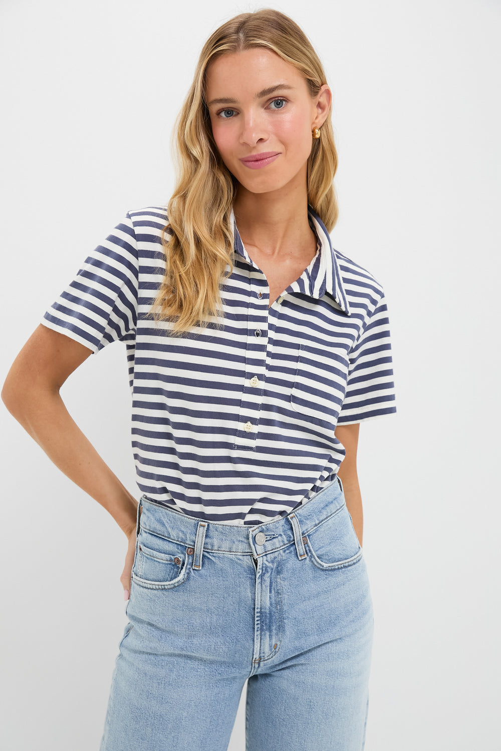 Vintage Blue Stripe The Lacrosse Polo
