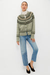 Fir Green Lurex Marlow Fair Isle Cardigan