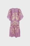 Lilac Thea Tie Dye Print Flutter Sleeve Dress