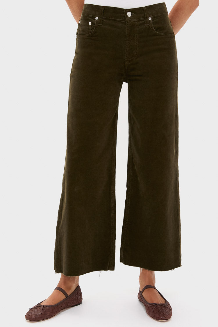 Dark Green Corduroy Lyra Wide Leg Crop