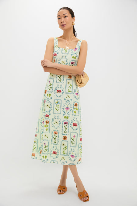 Mint Stamp Minnie Midi Dress