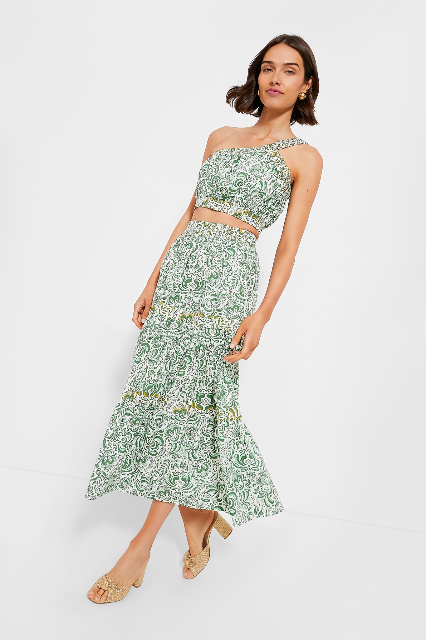 Gold Raffia Blake Heels