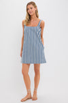 Lake Blue Stripe Cassie Dress