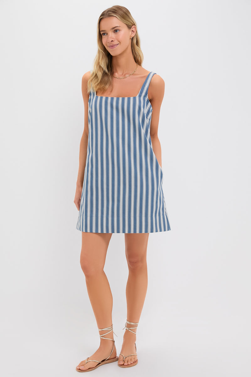 Lake Blue Stripe Cassie Dress