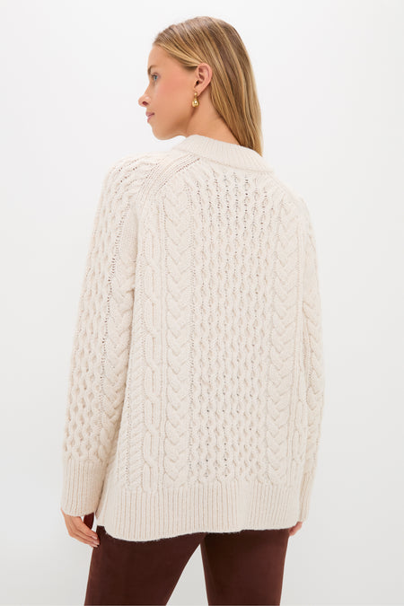 Ivory Galway Fisherman Sweater