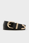 Black Croc and Gold Jeanette Belt