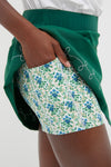 Green Embroidered 15 Inch Performance Stretch Woven Halliet Golf Skirt