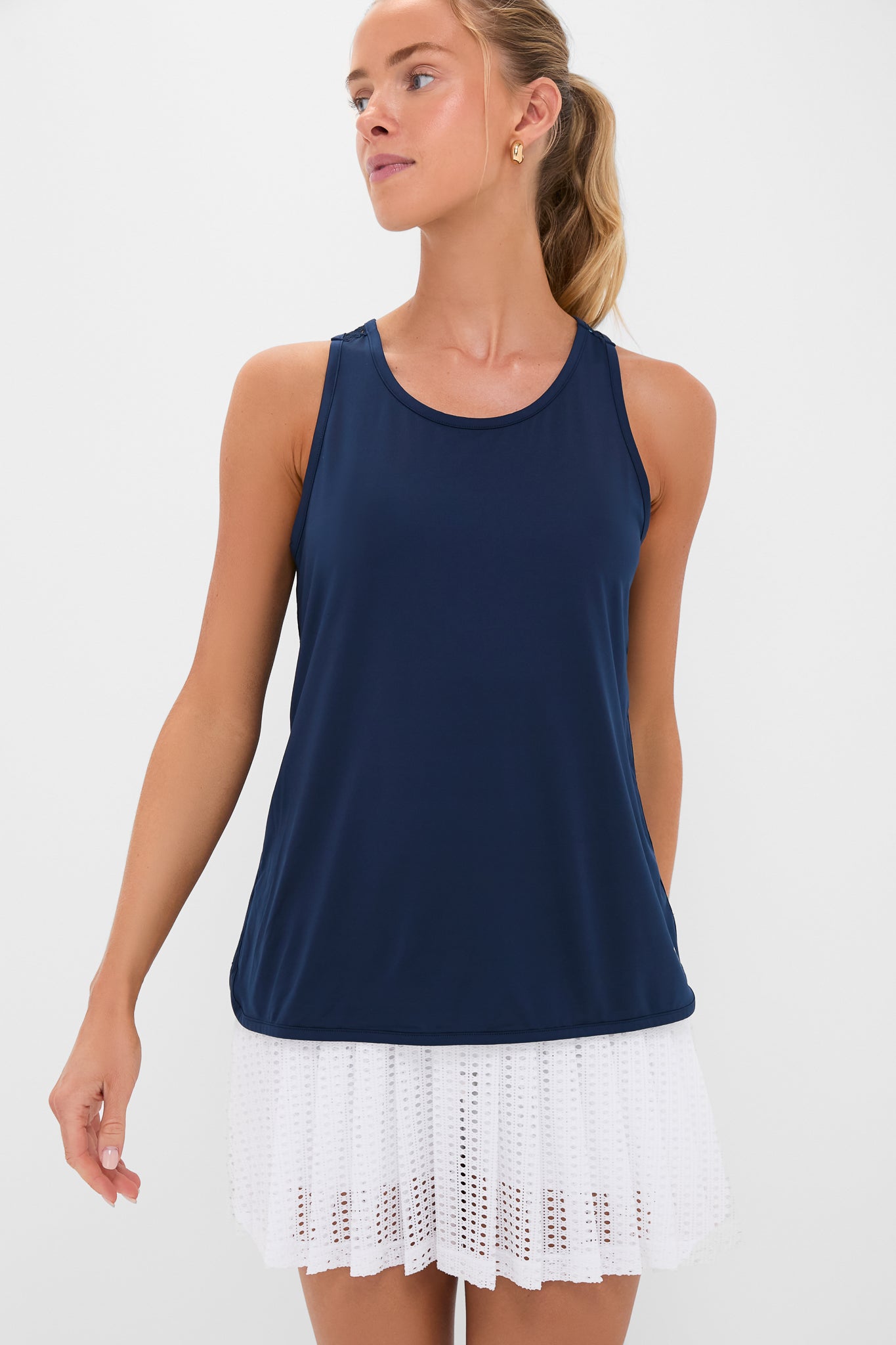 Navy Cane Performance Jersey Ellen Racerback Tank