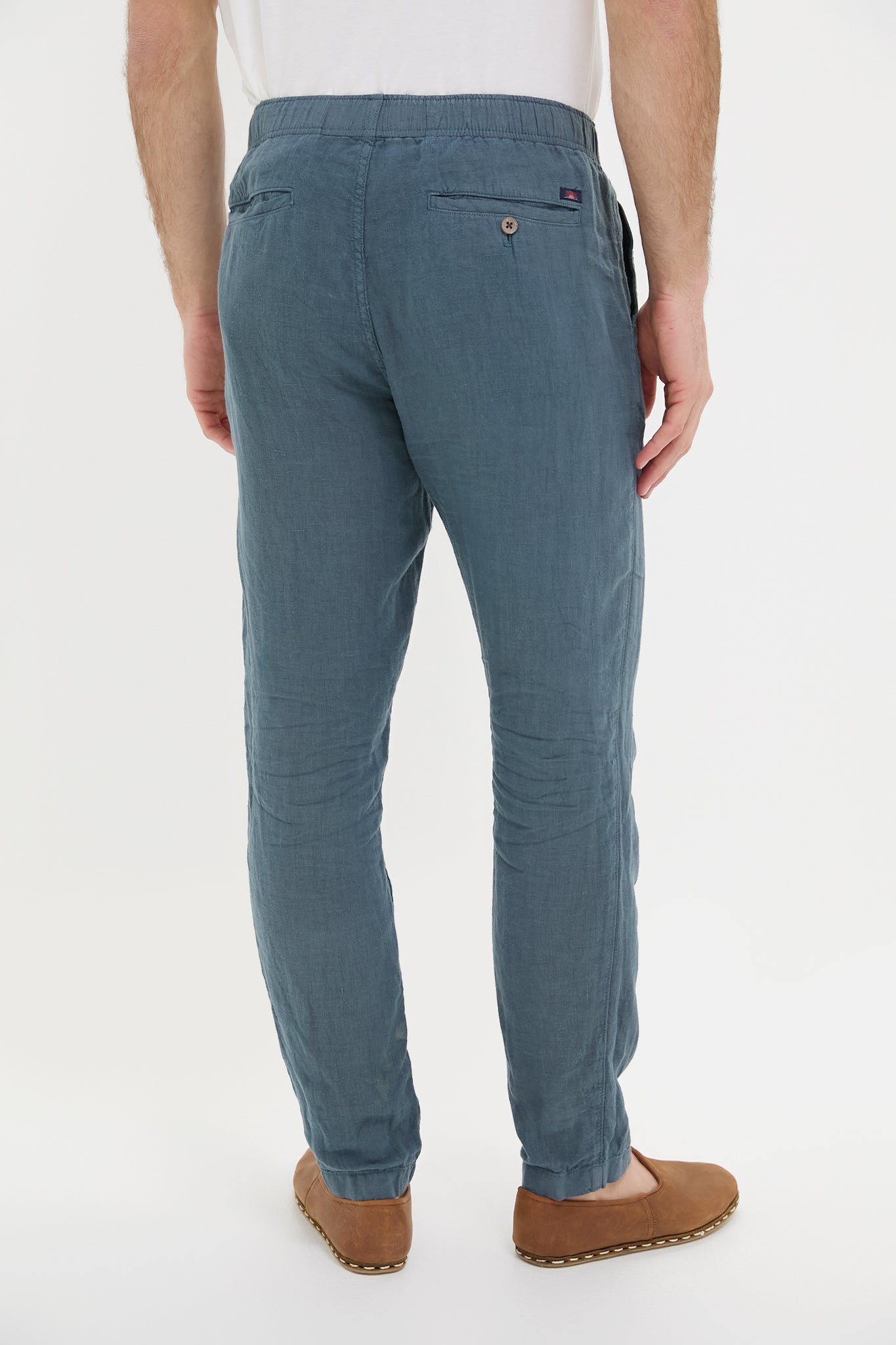 Look Out Navy Linen Drawstring Pant