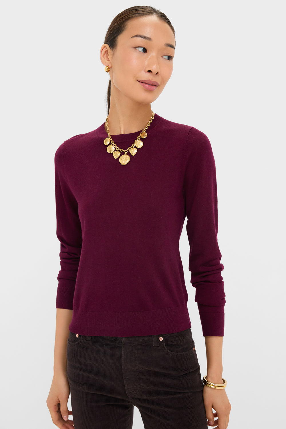 Winetasting Cashmere Silk Long Sleeve Katie Tee