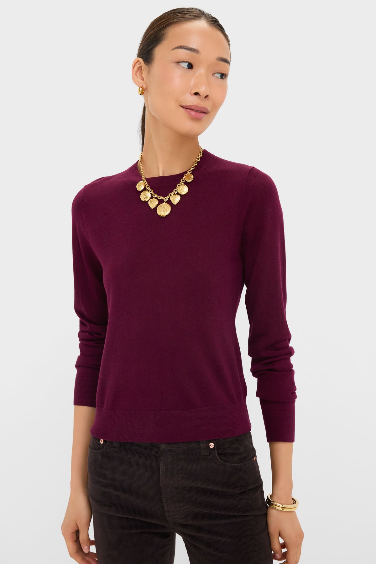 Winetasting Cashmere Silk Long Sleeve Katie Tee