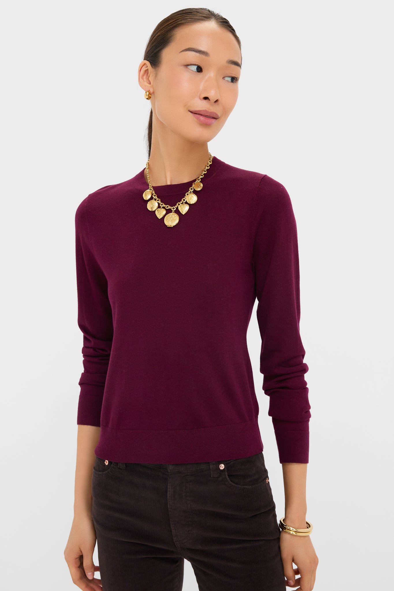 Winetasting Cashmere Silk Long Sleeve Katie Tee