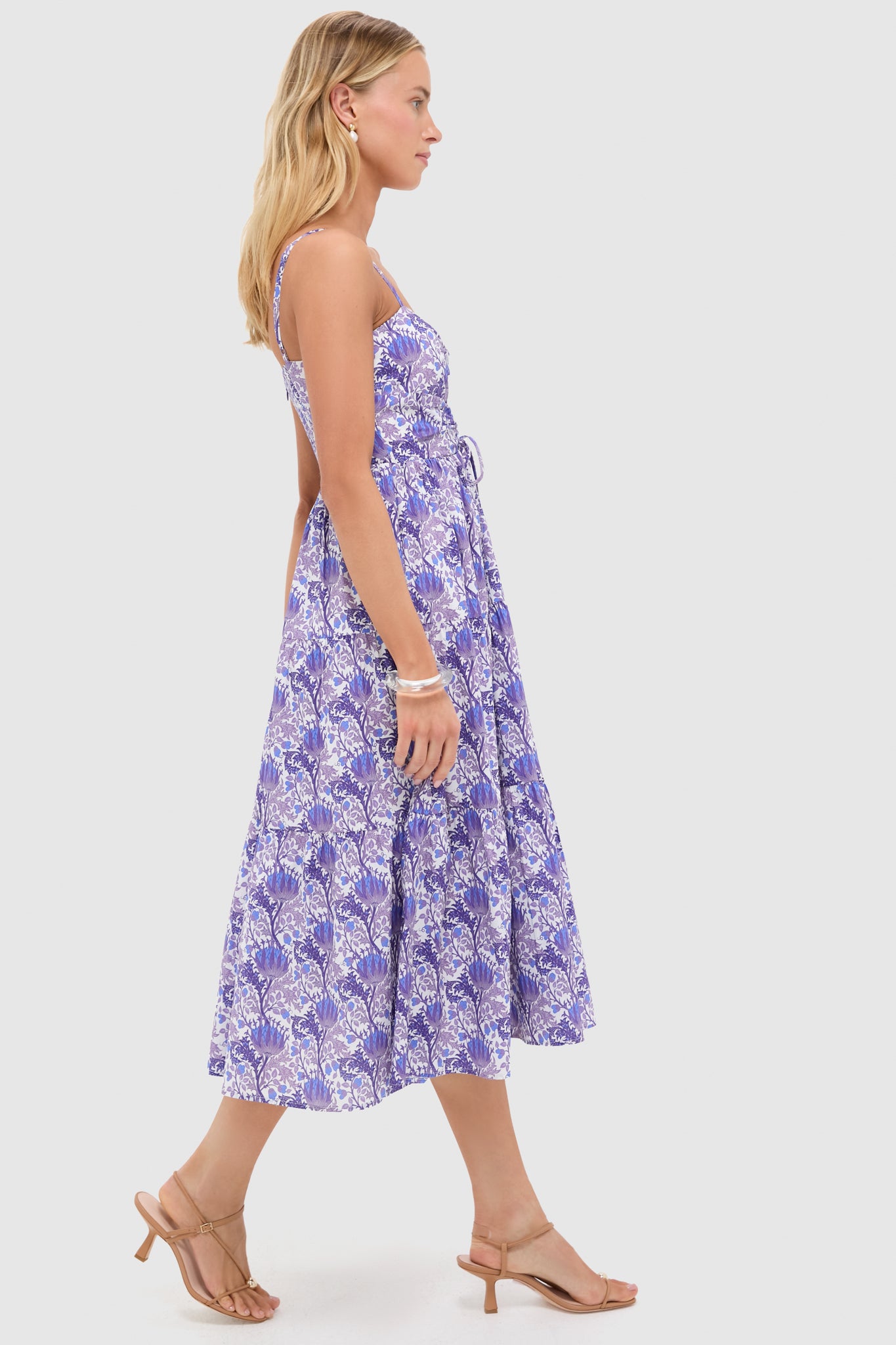 lovers and friends violet midi dress Purple Multi Floral Corinne Cut-Out Midi Dress