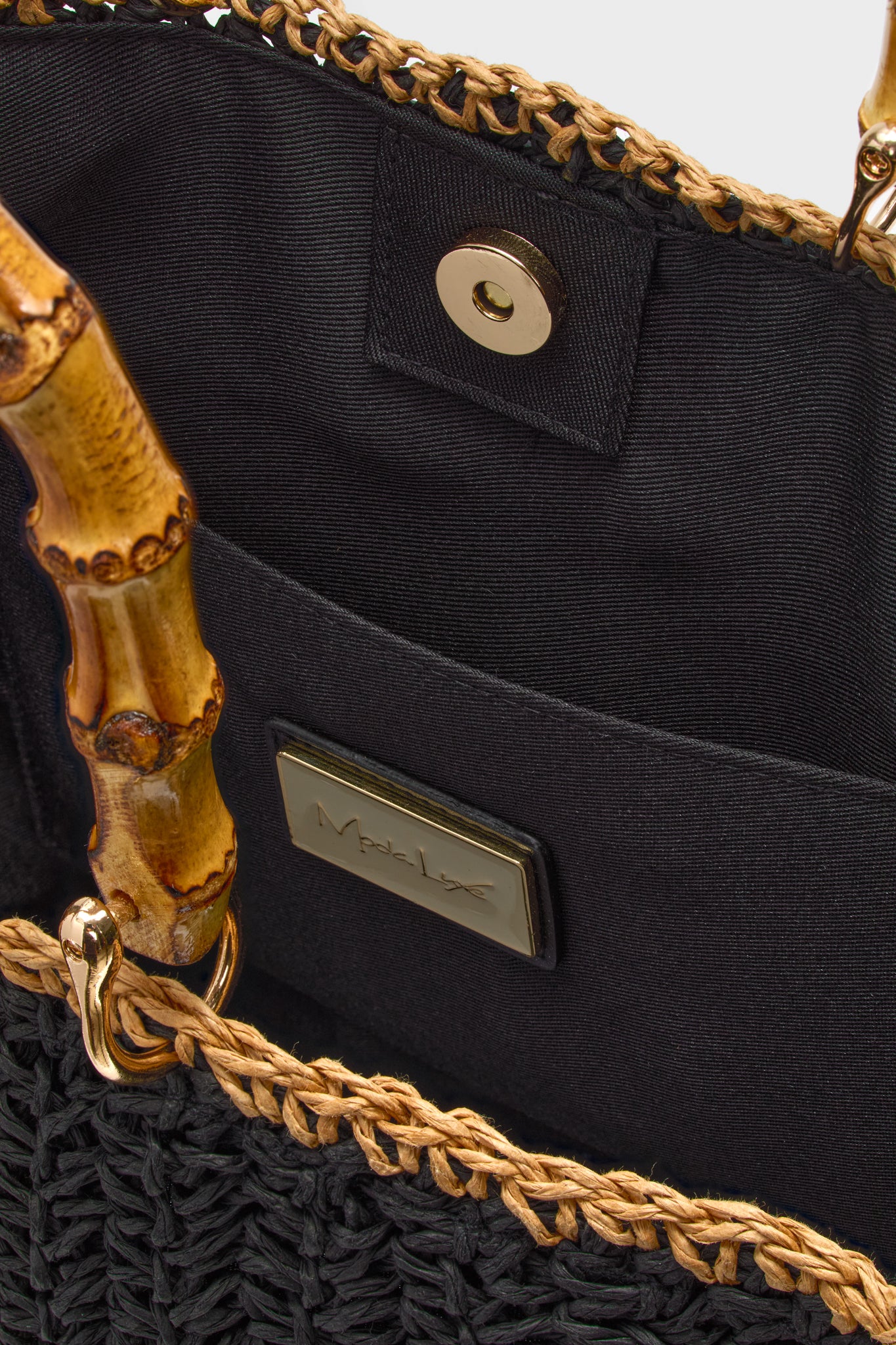 Black Natural Zarina Satchel