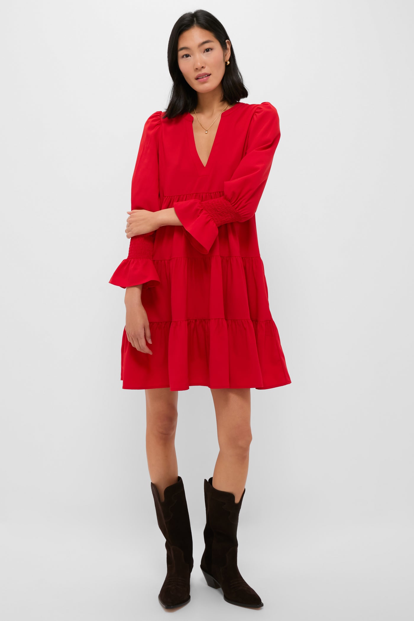 Pomander Place Red Crepe Kenzo Dress Red / XS