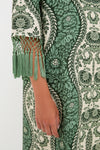 Emerald Mirasol Wave Fringe Sleeve Jamie Dress