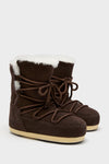 Dark Brown Suede Shearling Evx Boots