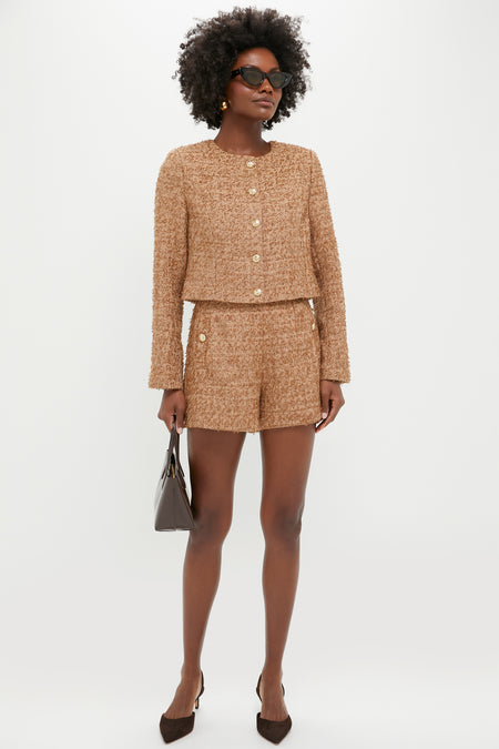 Tan Tweed Knox Shorts