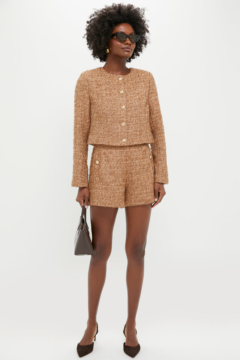 Tan Tweed Knox Shorts