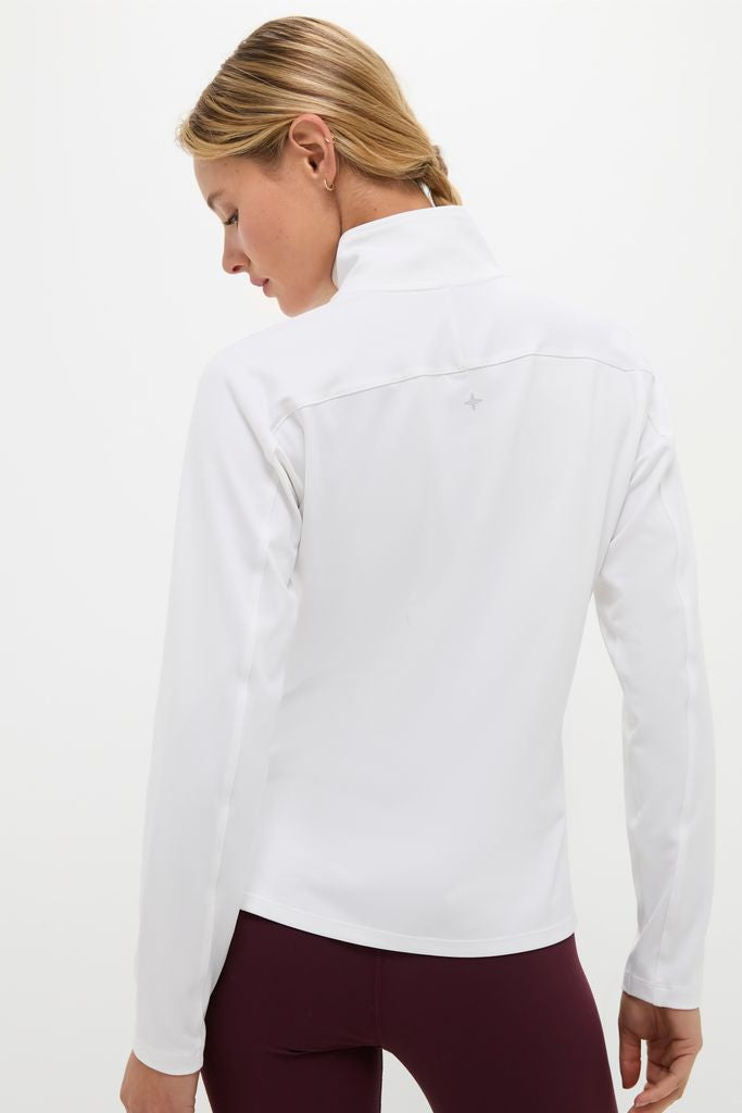 White Performance Jersey Carver Quarter Zip Tee | Tnuck Sport