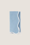 Dusty Blue and White Embroidered Scalloped Napkins Set of 4