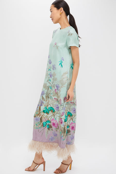 Heath Placee Swing Dress with Feathers