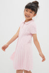 Girls Short-Sleeve Cotton Cable Knit Polo Dress