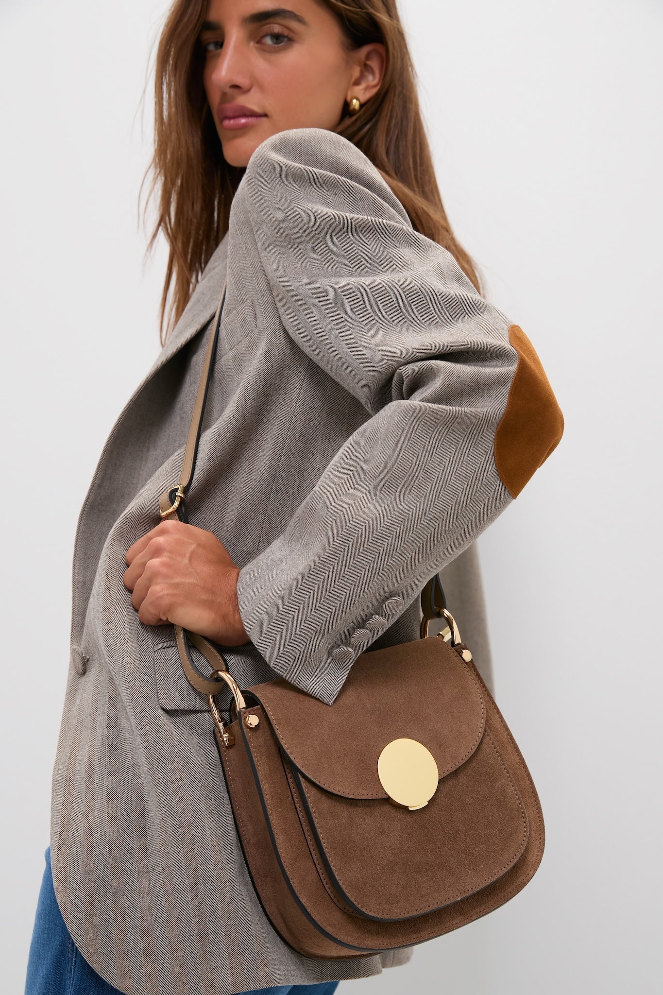 Taupe Agave Shoulder Bag | LeParmentier