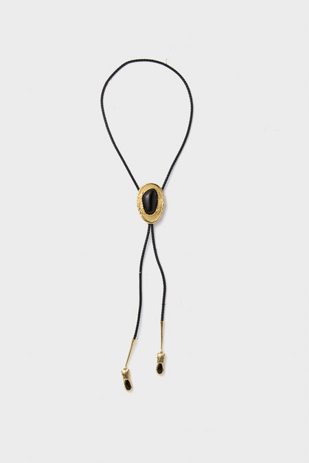 Gold and Black Dolly Bolo Tie Necklace