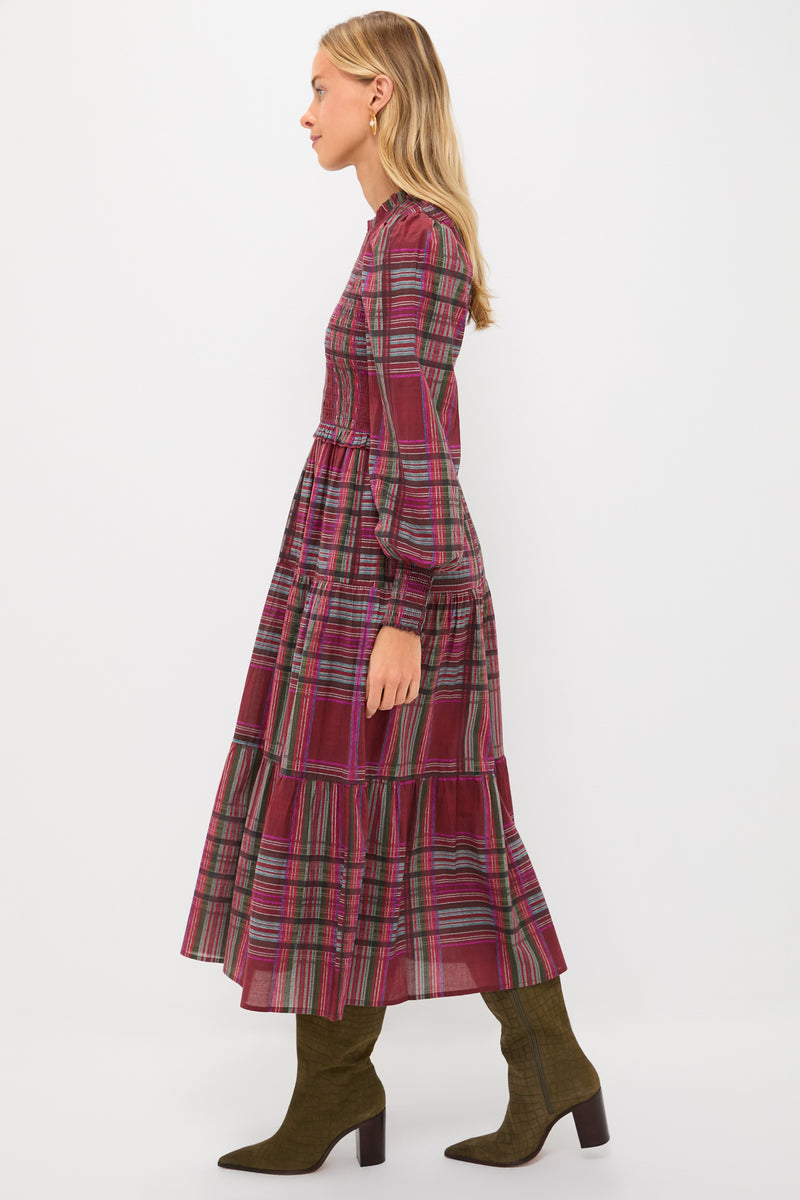 Red Plaid Ivy Maxi Dress
