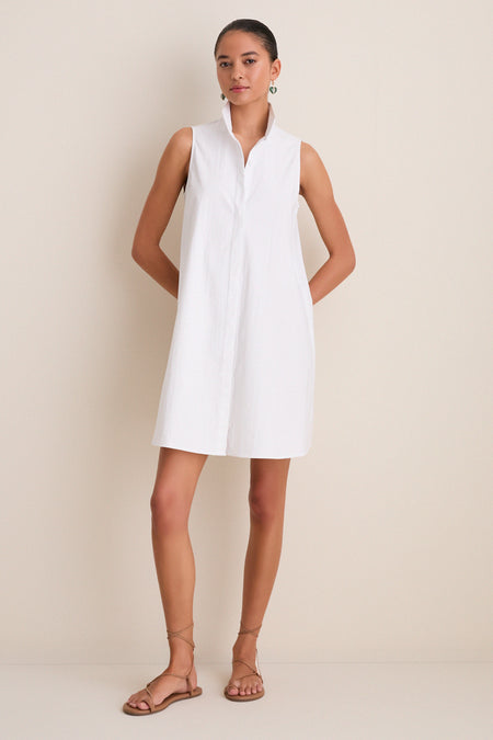 White Sleeveless Charlie Dress