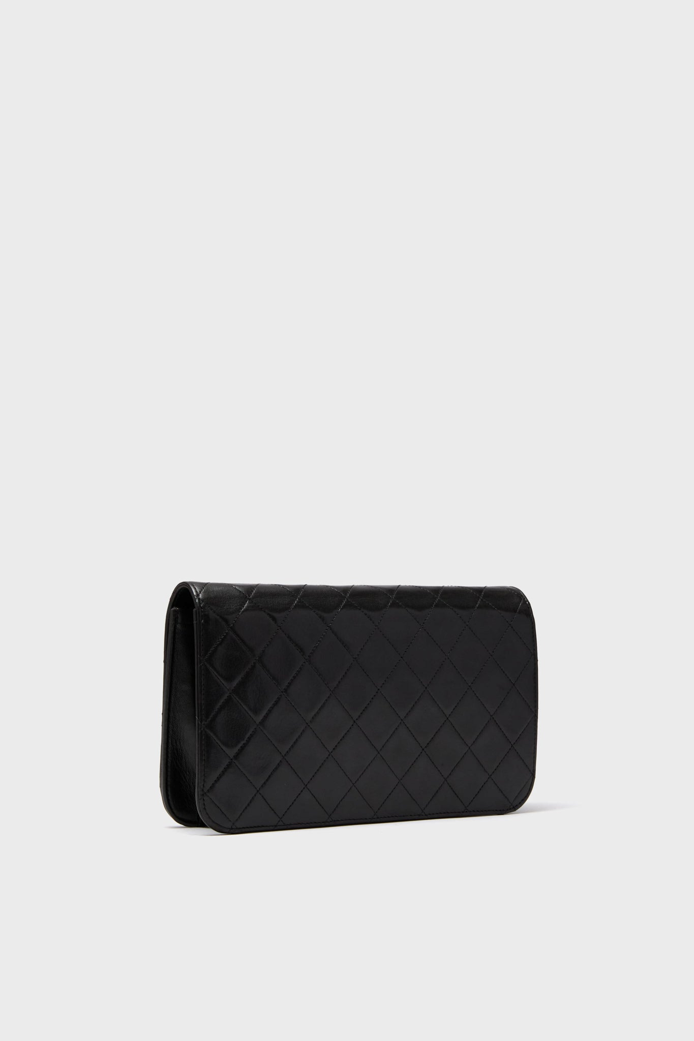 CHANEL Black Medium Vintage Quilted Lambskin Full Flap Bag