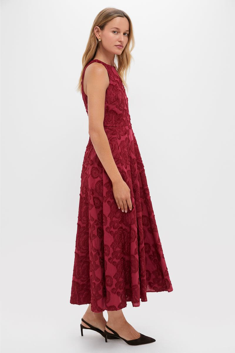 Ruby Textured Floral Melina Maxi Dress