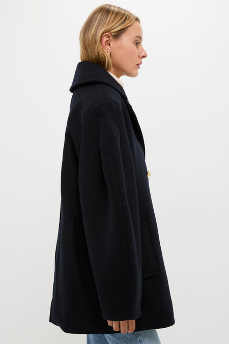Sky Captain Peacoat Wool Midi Coat