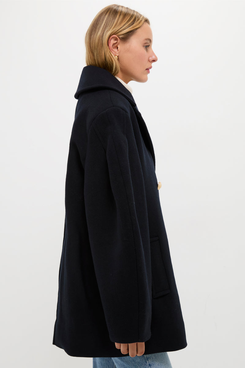 Sky Captain Peacoat Wool Midi Coat