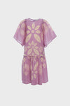 Lilac Thea Tie Dye Print Flutter Sleeve Dress