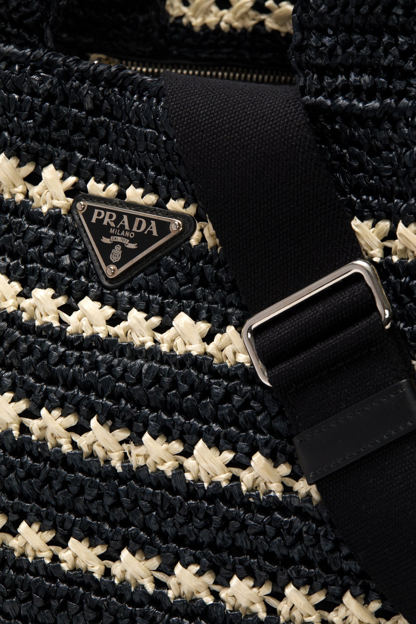 PRADA Raffia Canapa Tote