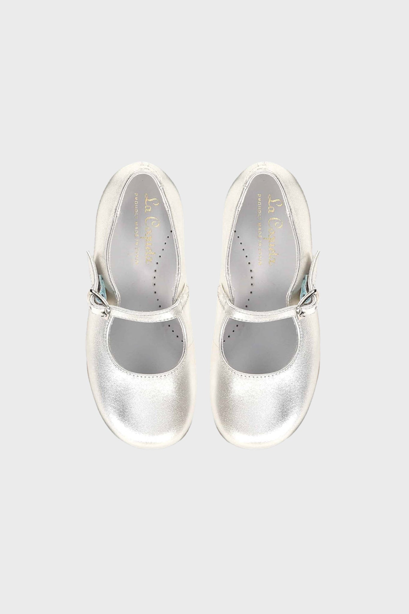 Silver Leather Girl Mary Jane Shoes