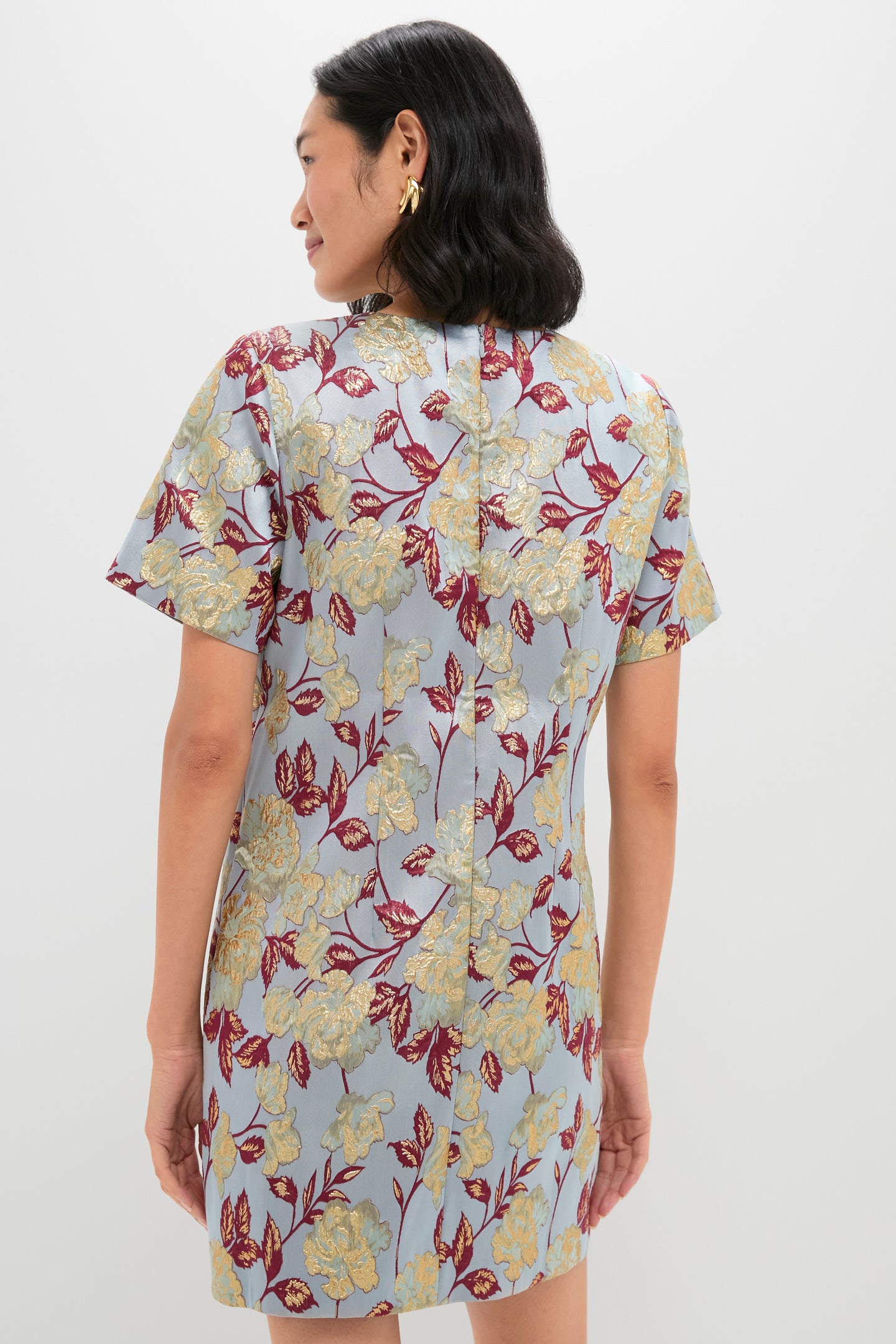 Slate Blue Winter Floral Mae Dress