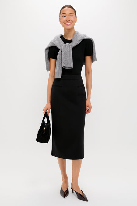 Black Rosewell Midi Skirt