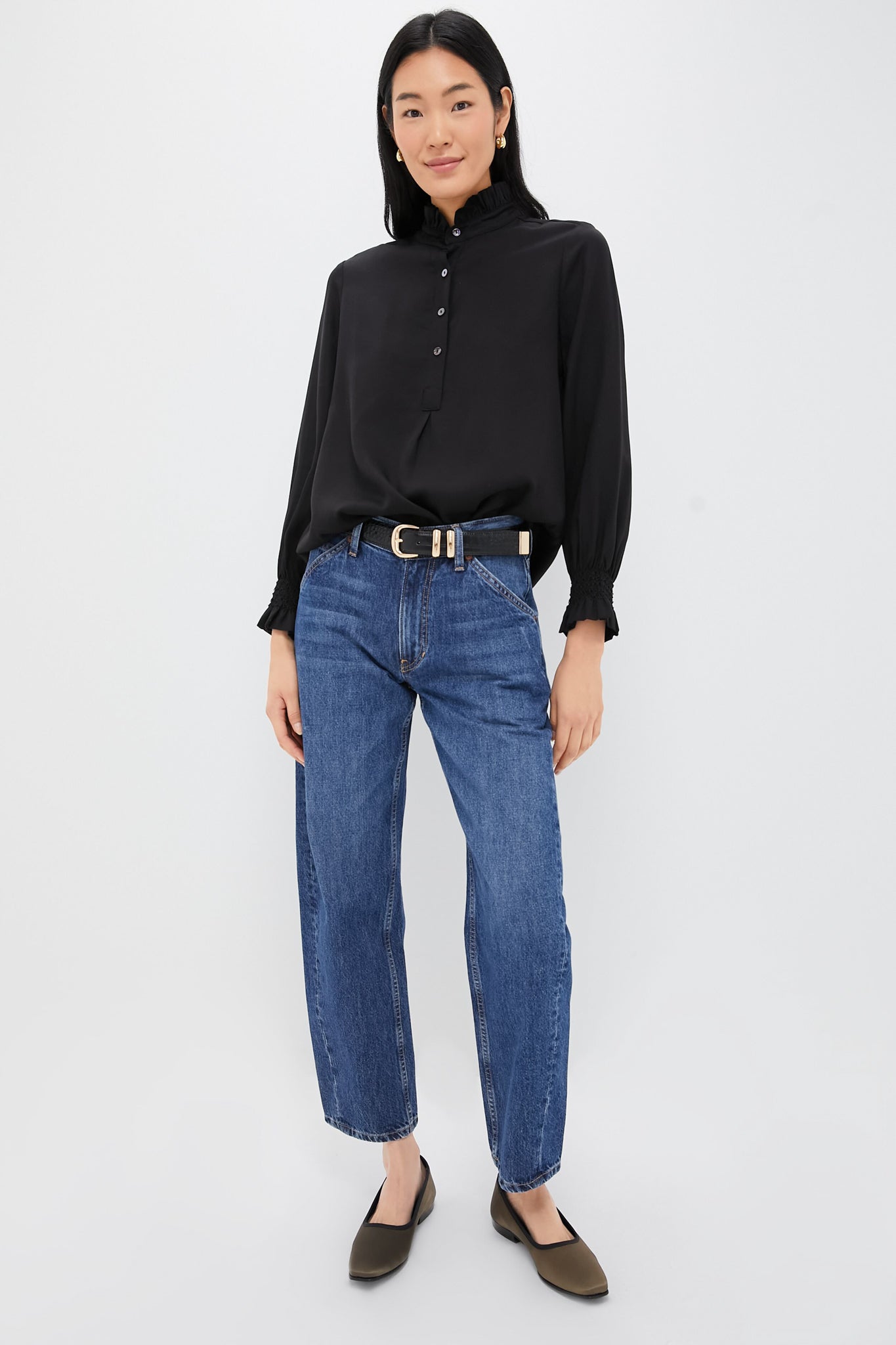 Black Teagan Popover Shirt