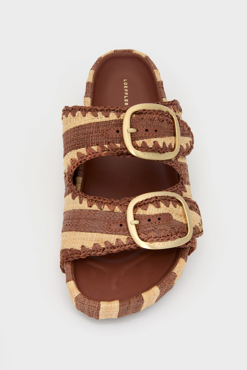 Brown Striped Theo Sandals