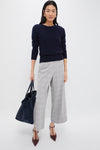 Gray Plaid Cropped Flare Carlton Pants